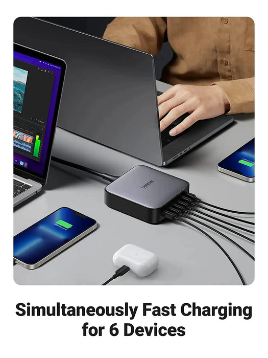 UGREEN 200W Nexode 6-Ports USB C PD Charger Support GaN II (40914/ Open Box) - TeckPot