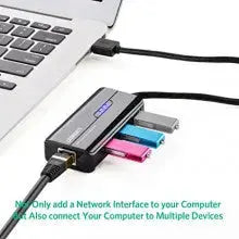 UGREEN USB Ethernet Adapter 100Mbps RJ45 Network 3-Port USB 2.0 Hub Laptop MacBook Windows Linux Switch Wired Internet 20264 Ugreen