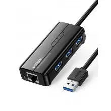 UGREEN USB Ethernet Adapter Gigabit 1000Mbps RJ45 Network 3-Port USB 3.0 Hub Laptop PC MacBook Windows Linux Wired Internet 20265 Ugreen