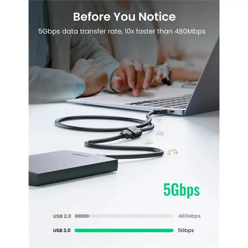 UGREEN USB 3.0 Type A Extension Cable 3M Male to Female 5Gbps Data Transfer PlayStation Xbox Oculus VR USB Flash (30127) Ugreen