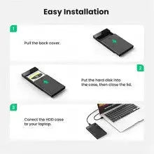 UGREEN 2.5 Inch External Hard Drive Enclosure USB 3.0 SATA III 5Gbps UASP HDD SSD Case 7mm 9.5mm Portable Laptop PC (30848) Ugreen