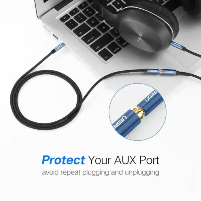 UGREEN 2M 3.5mm Audio Extension Cable Male to Female Braided AUX Headphone Jack Extender Car Laptop Smartphone 40675 Ugreen