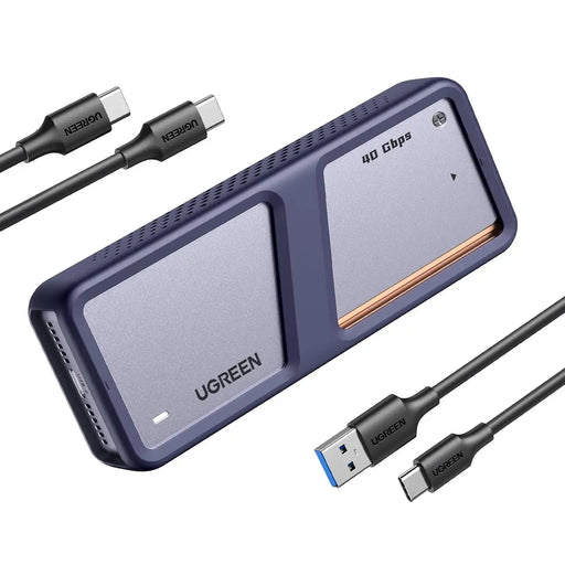 UGREEN 40Gbps M.2 NVMe Enclosure with Cooling Fan, Anti-Drop SSD Enclosure for MacBook, Aluminum M.2 Enclosure Support M/B+M Key Size 2280/2260/2242/2230 Compatible with Thunderbolt 3/4/USB4/3.2/3.1 (15976) TeckPot
