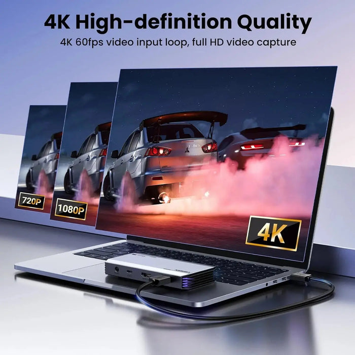 UGREEN 4K@60Hz Capture Card, Ultra HD HDMI Video Capture Card 1080P@240Hz USB 3.0 Ultra-Low Latency with VRR and HDR for Streaming, Gaming, Recording Compatible with iPad, Switch, PS5, Xbox, PC, Mac (25173) TeckPot