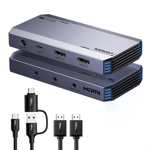UGREEN 4K@60Hz Capture Card, Ultra HD HDMI Video Capture Card 1080P@240Hz USB 3.0 Ultra-Low Latency with VRR and HDR for Streaming, Gaming, Recording Compatible with iPad, Switch, PS5, Xbox, PC, Mac (25173) TeckPot