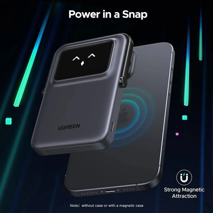 UGREEN Uno Magnetic Power Bank 5000mAh Compatible with Magsafe, Wireless Portable Charger with USB C 20W Fast Charging Battery Pack Compatible with iPhone 15 Pro Max, 15,14 Plus, 13 Series, Black (35605B) TeckPot