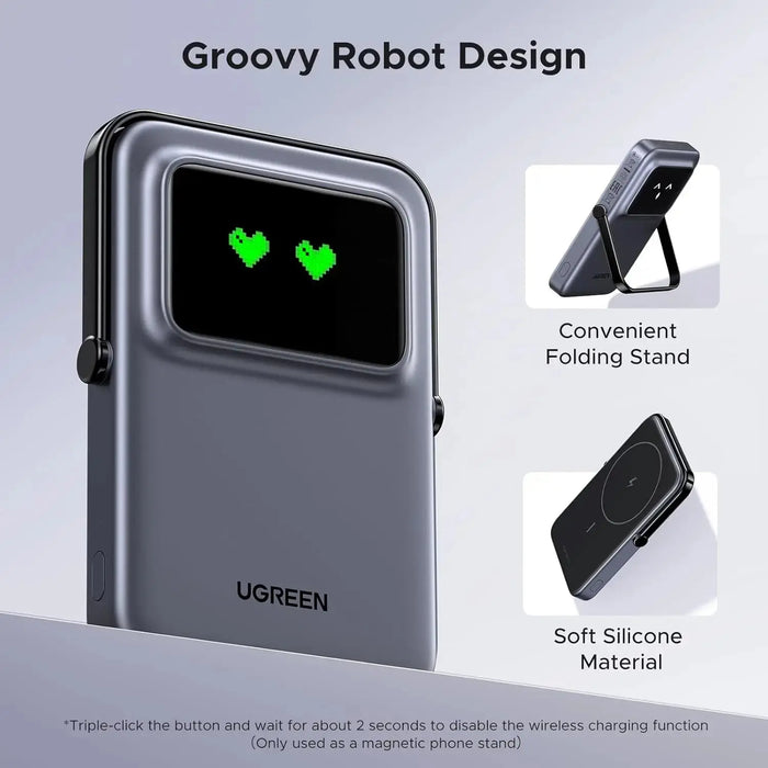 UGREEN Uno Magnetic Power Bank 5000mAh Compatible with Magsafe, Wireless Portable Charger with USB C 20W Fast Charging Battery Pack Compatible with iPhone 15 Pro Max, 15,14 Plus, 13 Series, Black (35605B) TeckPot