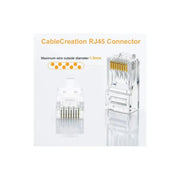 UGREEN RJ45 Connectors 100-Pack Network Cat5 Cat5e Ethernet Cable Gold-Plated 8P8C Modular Plugs Reliable LAN Connection 50246 Ugreen