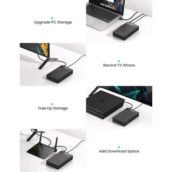 UGREEN External Hard Drive Enclosure 3.5" 2.5" SATA SSD HDD USB 3.0 SATA III UASP 5Gbps Tool-Free Case Portable (50422) Ugreen