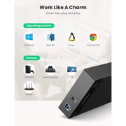 UGREEN External Hard Drive Enclosure 3.5" 2.5" SATA SSD HDD USB 3.0 SATA III UASP 5Gbps Tool-Free Case Portable (50422) Ugreen