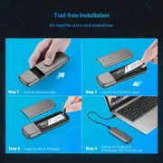 UGREEN M.2 SATA SSD Enclosure USB 3.0 5Gbps Aluminum Tool-Free External Case NGFF 2230 2242 2260 2280 Portable (60355) Ugreen