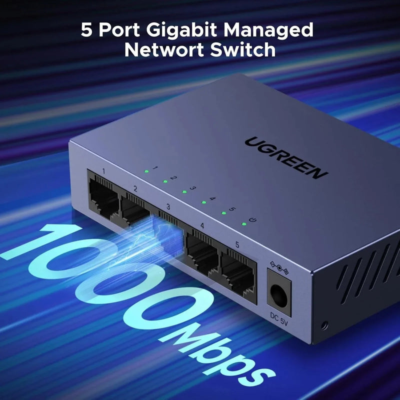 UGREEN CM933 65956 5-port gigabit easy smart managed ethernet switch 5-port gigabit managed network switch