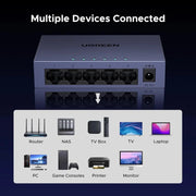 UGREEN CM933 65956 5-port gigabit easy smart managed ethernet switch multiple devices connected