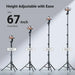 UGREEN 67" Cell Phone Selfie Stick Tripod with Bluetooth Remote, Travel Lightweight Tripod Stand for Selfies, Live Streaming, Video Conference, Compatible with All Smartphones, GO Pro, Digital Camera etc. (15609) (Open Box) - TeckPot