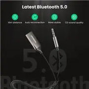 UGREEN Bluetooth 5.3 Car AUX Receiver 3.5mm Wireless Audio Adapter Hands-Free Calling HiFi Music Streaming (70601) Ugreen