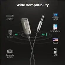 UGREEN Bluetooth 5.3 Car AUX Receiver 3.5mm Wireless Audio Adapter Hands-Free Calling HiFi Music Streaming (70601) Ugreen