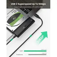 UGREEN SATA to USB-C Adapter Cable USB 3.1 Gen 2 6Gbps External Hard Drive Converter 2.5" SSD HDD Samsung WD (70610) Ugreen