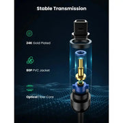 UGREEN 1M Toslink Digital Optical Audio Cable Male to Male Fiber Optic Home Theater Soundbar TV PS5 Xbox DAC 70890 Ugreen