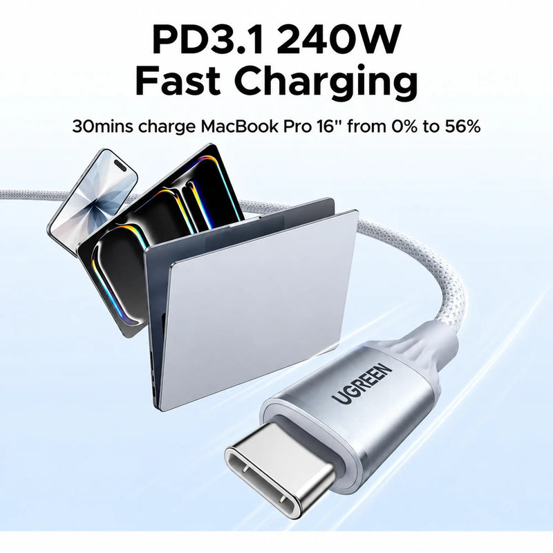 UGREEN 75731 1m 240W USB-C cable with E-Marker chip PD 3.1 240W fast charging