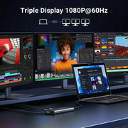 UGREEN 8-in-1 USB C 4K Docking Station Dual Monitor Triple Display Hub 2 HDMI VGA 2 USB A C 100W PD MacBook Dell HP (35588) Ugreen