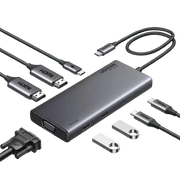 UGREEN 8-in-1 USB C 4K Docking Station Dual Monitor Triple Display Hub 2 HDMI VGA 2 USB A C 100W PD MacBook Dell HP (35588) Ugreen