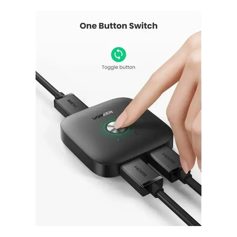 GREEN HDMI Switch 2-in-1 Out Bi-Directional HDMI Splitter 4K 60Hz 1080P 3D TV Monitor Projector Auto Switch 80126 Ugreen