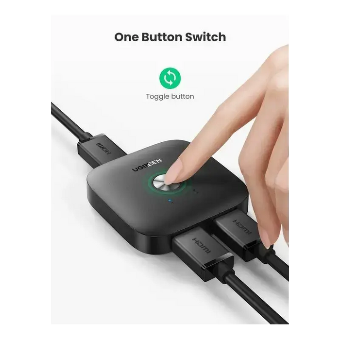 GREEN HDMI Switch 2-in-1 Out Bi-Directional HDMI Splitter 4K 60Hz 1080P 3D TV Monitor Projector Auto Switch 80126 Ugreen
