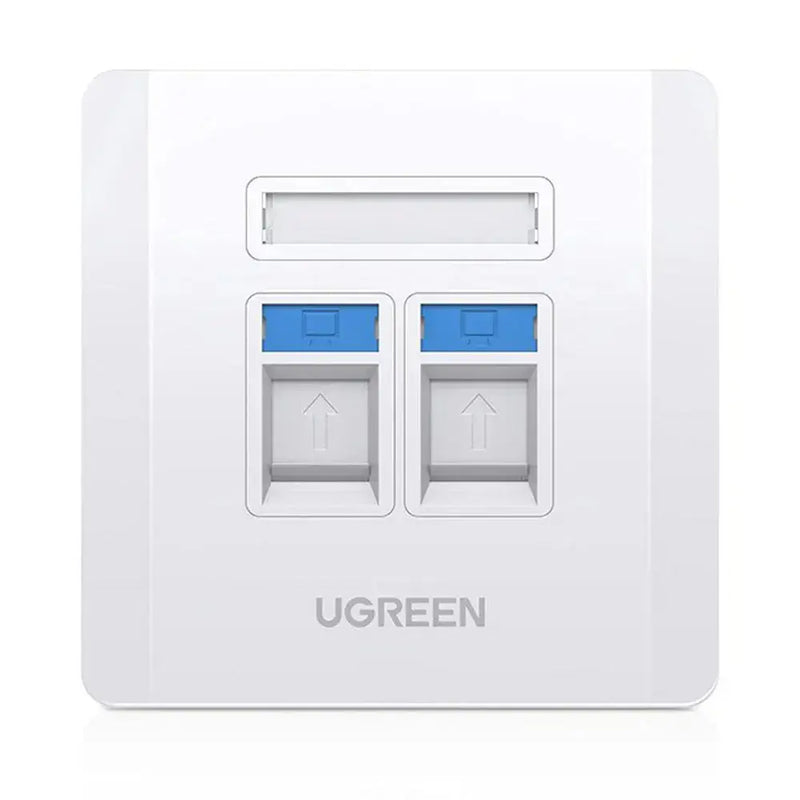 UGREEN Dual Port Wall Plate 2-Port Keystone Faceplate Standard RJ45 Cat6 Cat5e Ethernet Audio Video HDMI Jack Home (80182) Ugreen