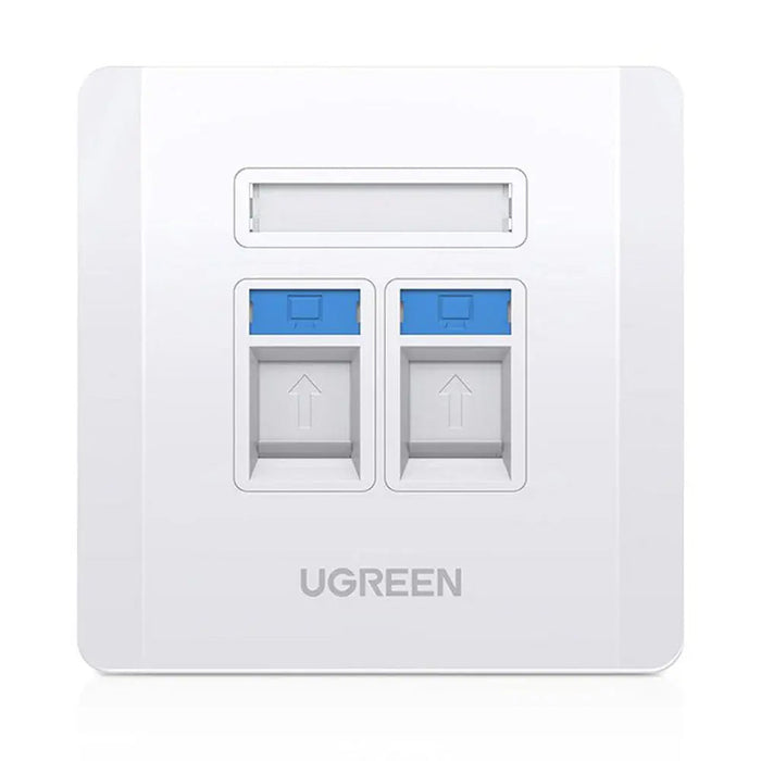UGREEN Dual Port Wall Plate 2-Port Keystone Faceplate Standard RJ45 Cat6 Cat5e Ethernet Audio Video HDMI Jack Home (80182)