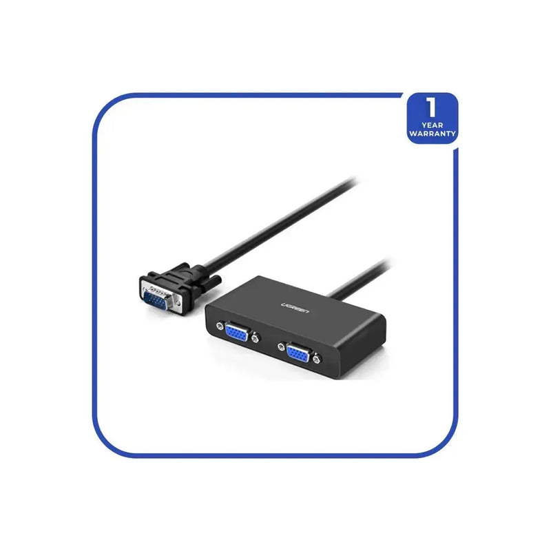 UGREEN 1x2 VGA Splitter Box Dual Display VGA Video Splitter Without Built-in Cable Monitor Projector TV Display Extension 80190 Ugreen