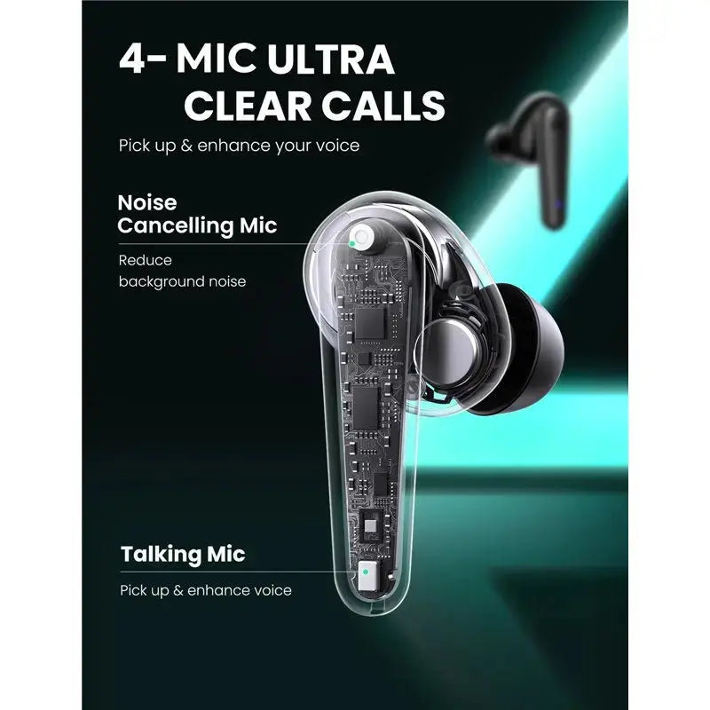 UGREEN HiTune T1 True Wireless Earbuds Bluetooth 5.0 Deep Bass Clear Calls Touch Control 27H Playtime USB-C Fast Charging White 80650 Ugreen