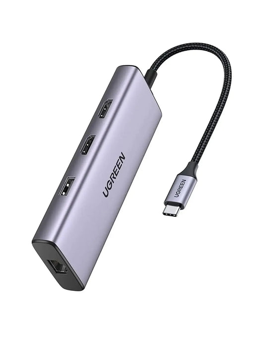 Ugreen 9 In 1 Dual Hdmi USB-C Malfunction Dock With 1*USB 2.0, 2*USB 3.0, 1*RJ45(1000M), 1*USB C PD 60w, 2*Hdmi 4k@60Hz, 1*SD slot, 1*TF slot for MacBook Pro Air, Dell XPS 13, HP, and More (90119/Open Box) TeckPot
