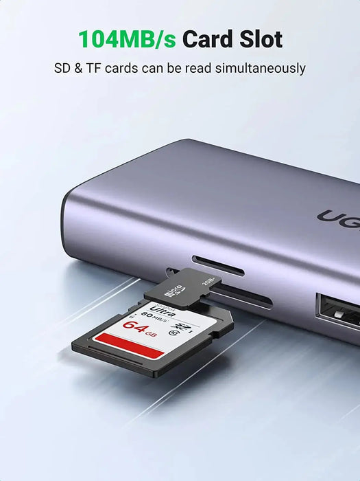 Ugreen 9 In 1 Dual Hdmi USB-C Malfunction Dock With 1*USB 2.0, 2*USB 3.0, 1*RJ45(1000M), 1*USB C PD 60w, 2*Hdmi 4k@60Hz, 1*SD slot, 1*TF slot for MacBook Pro Air, Dell XPS 13, HP, and More (90119/Open Box) TeckPot