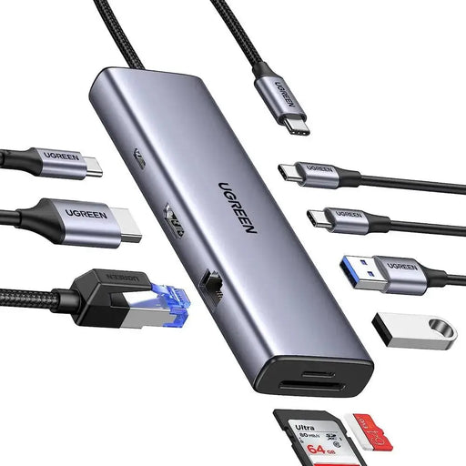 UGREEN 9-in-1 USB C Multi-function Dock with 4K@60Hz HDMI, 5Gbps USB-C and USB-A Data Ports (15375/Open Box) TeckPot