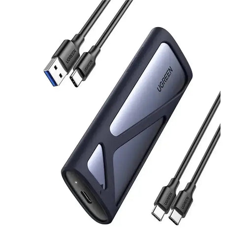 UGREEN M.2 NVMe and SATA SSD Enclosure Reader, 10Gbps USB C 3.2 Gen2, Thunderbolt 3 Compatible, Tool-Free NVMe External Enclosure Supports M and B&M Keys and Size 2230/2242 /2260/2280 SSDs etc. (90264/ Open Box)) - TeckPot