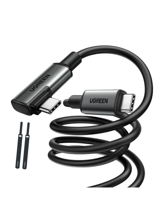 Ugreen 90629 60W Right Angle USB C To USB-C VR Cable, 5m(Black)