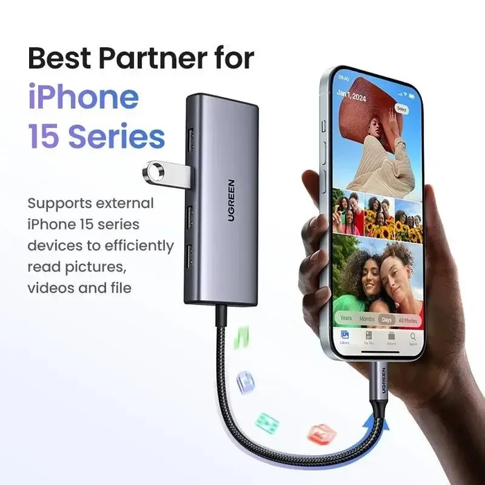 UGREEN 7-in-1 USB C Multifunctional Adapter 2 HDMI 2 USB A 3.0 3 USB A 2.0 100W PD Hub Dock Multi Port (35897) Ugreen