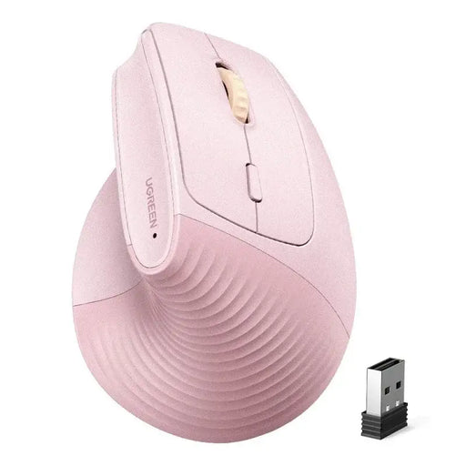 UGREEN 65666 dual-mode vertical mouse, 4000 DPI, pink, 