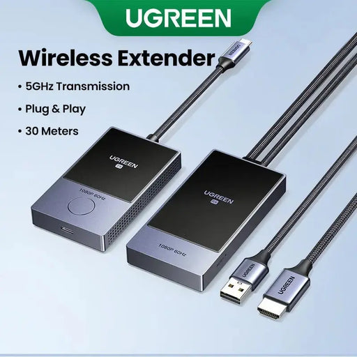 UGREEN Wireless Transmitter and Receiver TX USB-C(DP Protocol) and RX HDMI 1080P@60Hz 5G WiFi Transmission Compatible with Cellular/Computer/Laptop/Camera/TV Box/DVD/TIKTOK/Neflix (98FT/30M) (DP Protocol) (35031A) Ugreen