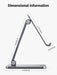 UGREEN Height Adjustable Aluminum Portable Mobile / Tablet Stand Compatible with ipad pro 12.9, 9.7, 10.5, ipad air Mini 4 3 2, iPhone 12 pro max, Nintendo Switch Tabletop etc. (40393) (Open Box) - TeckPot