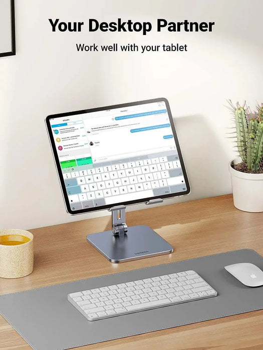 UGREEN Height Adjustable Aluminum Portable Mobile / Tablet Stand Compatible with ipad pro 12.9, 9.7, 10.5, ipad air Mini 4 3 2, iPhone 12 pro max, Nintendo Switch Tabletop etc. (40393) (Open Box) - TeckPot