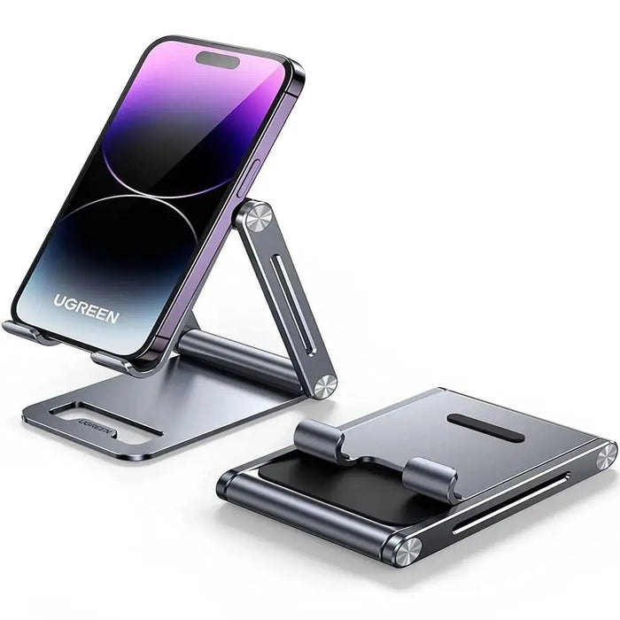 UGREEN Height Adjustable Tabletop Cell Phone Stand Holder With Aluminum Case (80708/ Open Box) - TeckPot