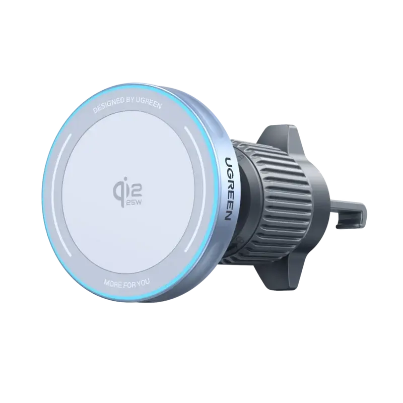 UGREEN 25W MagFlow Magnetic Wireless Car Charger (55967) – Qi2 & MagSafe Compatible Fast Charging Vent Mount TeckPot