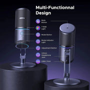 UGREEN Microphone for PC, USB Mic with RGB Lights, Mute Button, 24bit/96kHz, Cardioid Polar Pattern, Volume Control, Condenser Microphone for Streaming, Gaming, Podcasting, Recording, Laptop, PS5 (35629) - Ugreen India