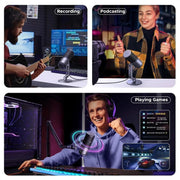 UGREEN Microphone for PC, USB Mic with RGB Lights, Mute Button, 24bit/96kHz, Cardioid Polar Pattern, Volume Control, Condenser Microphone for Streaming, Gaming, Podcasting, Recording, Laptop, PS5 (35629) - Ugreen India