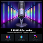 UGREEN Microphone for PC, USB Mic with RGB Lights, Mute Button, 24bit/96kHz, Cardioid Polar Pattern, Volume Control, Condenser Microphone for Streaming, Gaming, Podcasting, Recording, Laptop, PS5 (35629) - Ugreen India