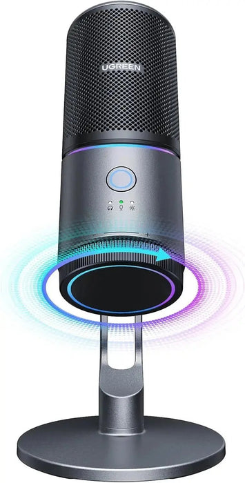 UGREEN Microphone for PC, USB Mic with RGB Lights, Mute Button, 24bit/96kHz, Cardioid Polar Pattern, Volume Control, Condenser Microphone for Streaming, Gaming, Podcasting, Recording, Laptop, PS5 (35629) - Ugreen India