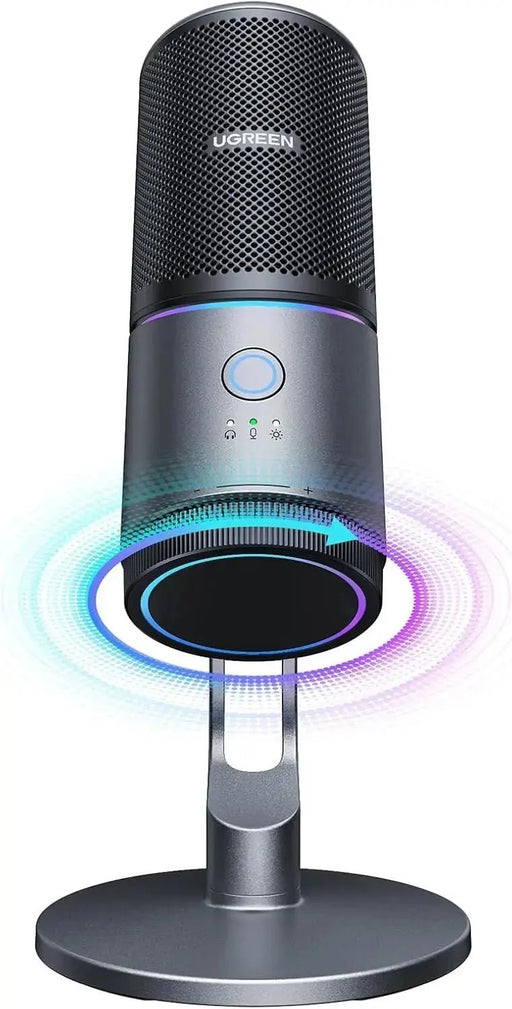 UGREEN Microphone for PC, USB Mic with RGB Lights, Mute Button, 24bit/96kHz, Cardioid Polar Pattern, Volume Control, Condenser Microphone for Streaming, Gaming, Podcasting, Recording, Laptop, PS5 (35629) - Ugreen India