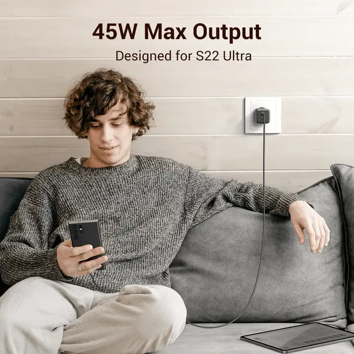 UGREEN 45W Nexode 2-Port USB C Charger GaN II Tech Galaxy S22 Ultra S21 MacBook Air iPhone 14 Pro Max Plus Wall (90573) Ugreen