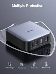 UGREEN Nexode 65W 4 Ports USB C Fast Desktop Charger with GaN II Tech Compatible with iPhone 17 Pro Max Air 16 15 14 13 12 MacBook Pro Air iPad Galaxy S25 Ultra S24 S23 (90747) Ugreen
